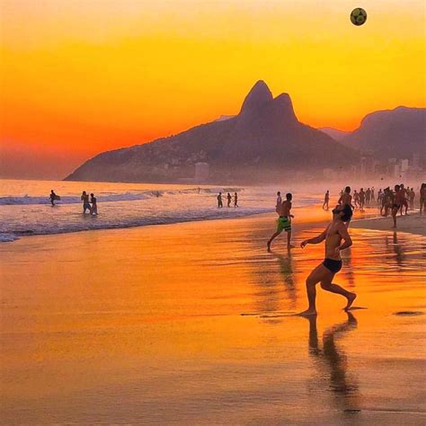 Sunset At Ipanema Beach Rio De Janeiro Brazil ️ ️ ️ Picture By