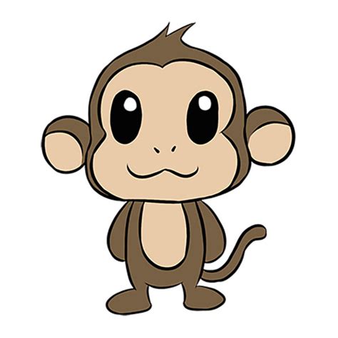 How To Draw An Easy Monkey Easy Drawing Tutorial For Kids