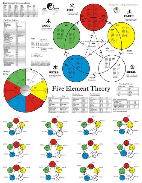 The Five Element Acupuncture Poster Clinical Charts And Supplies