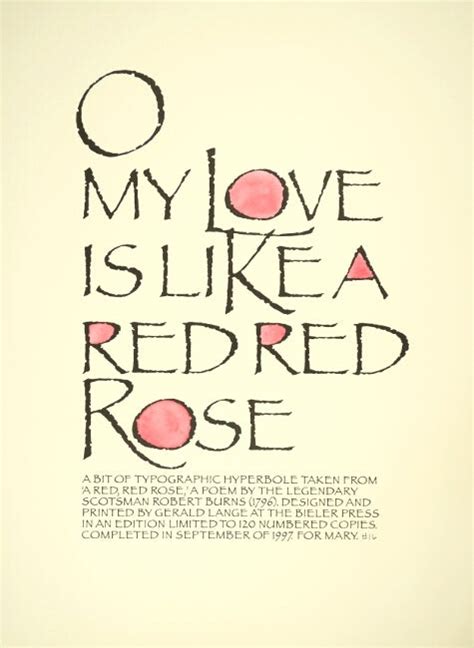 O My Love Is Like A Red Red Rose Robert Burns
