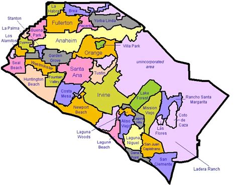 Orange County Cities Map Verjaardag Vrouw 2020