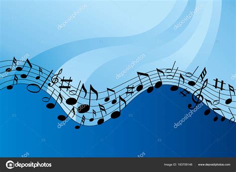 Music Notes Blue Color Background Stock Vector Image By ©igordudas