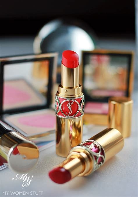 Ysl yves saint laurent beauty rouge pur couture the slim red lipstick. Review & Swatches: YSL Rouge Volupte Shine Oil-in-Stick ...