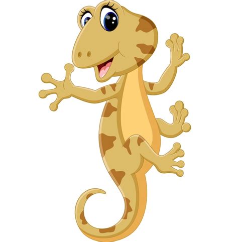 Illustration Of Cartoon Cute Lizard Vector Premium Download