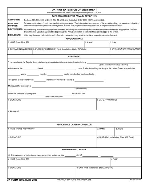 Da Form 1695 Fill Out Sign Online And Download Fillable Pdf