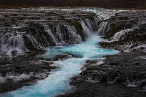 Bruarfoss In Iceland The Mystery Of The Blue Waterfall Stock Photo