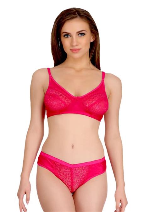Buy Urbaano Women S Za Sensuous Bra Panty Set Pink Online At Best Prices In India Jiomart