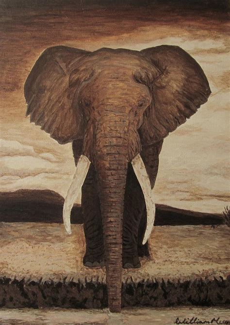 African Elephant Painting By William Mccann Fine Art America
