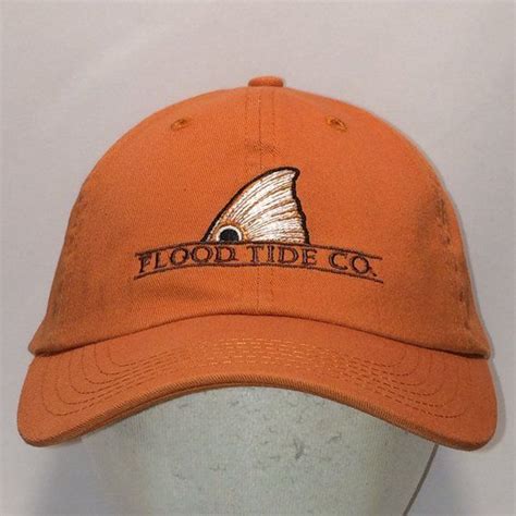 Vintage Fishing Hat Orange Brown Flood Tide Baseball Cap Cool Etsy