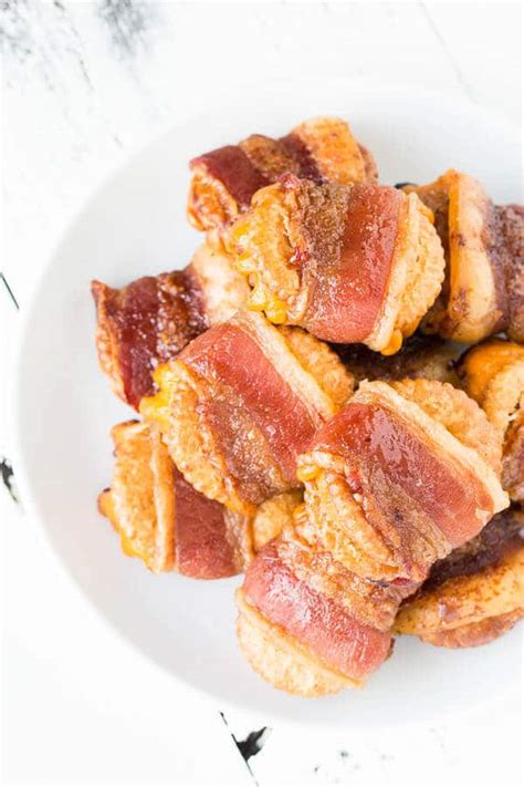 Bacon Wrapped Cheesy Crackers ~sweet And Savory By Shinee