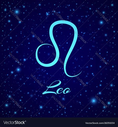 Leo Zodiac Sign On A Night Sky Royalty Free Vector Image