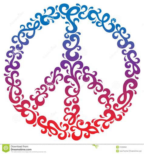 Floral Peace Symbol Stock Vector Illustration Of Vector