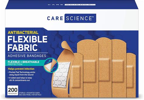 Care Science Antibacterial Fabric Adhesive Bandages 200 Ct Assorted