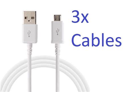 3x 6ft Extra Long Micro Usb Charger Cable For Samsung Galaxy S4 S6 Note