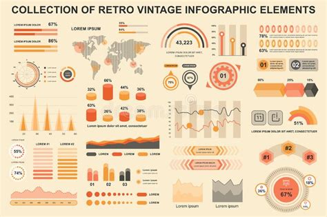 Modelo De Desenho Do Vetor De Visualização De Dados De Elementos Infográficos De Junção Vintage