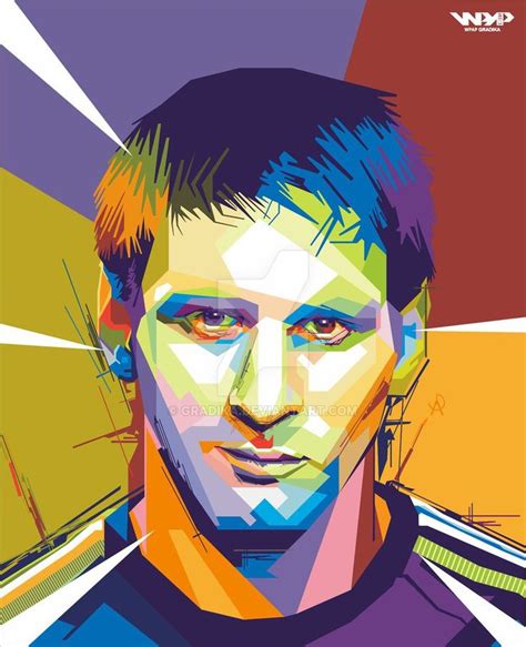 Messi In Wpap By Gradika On Deviantart Wpap Vector Portrait Messi