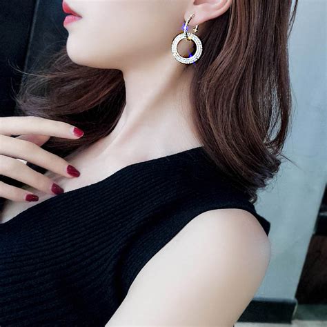 Girls Minimalist Zircon Dangle Earring Women Simple Fashion Geometric Pendant Earring Ladies