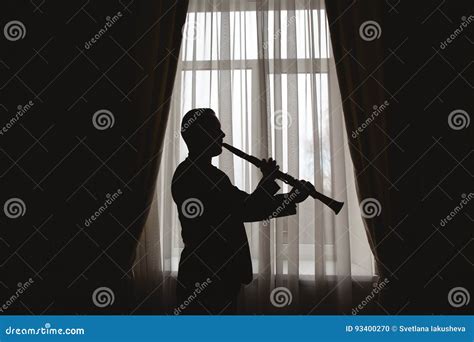 Man Silhouette With Clarinet Stock Photo Image Of Clarinet Musician
