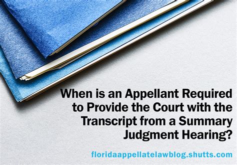 When Is An Appellant Required To Provide The Court With The Transcript