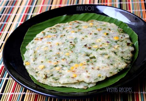 Vysyas Delicious Recipes Akki Roti Karnataka Style Instant Rice