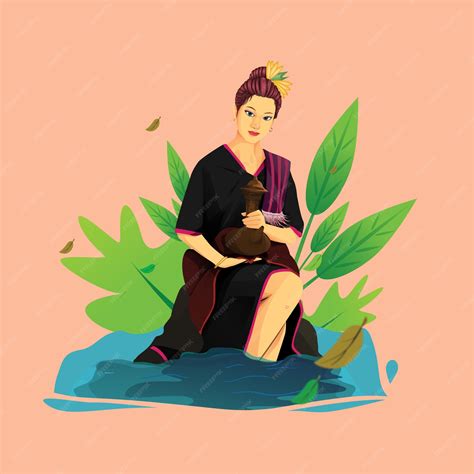 Premium Vector Illustration Of A Sasak Girl From Lombok Indonesia