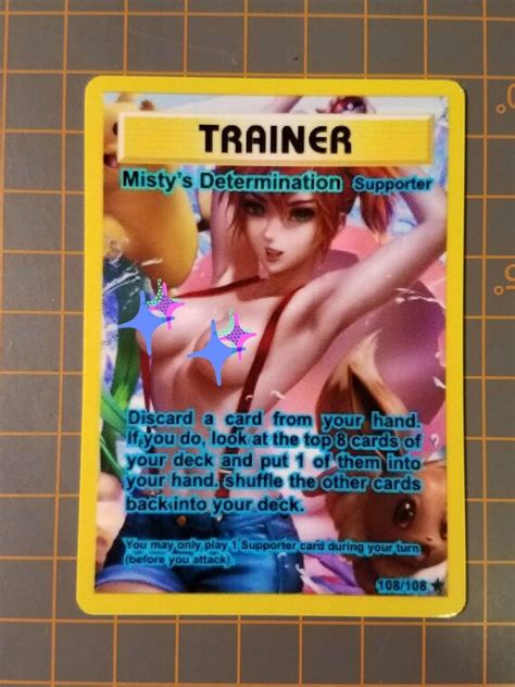 Custom Fan Made Pokemon Card Mistys Determination Sexy V3 Etsy