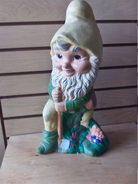 Outdoor Garden Gnome With Shovel Made To Ready To Paint Etsy