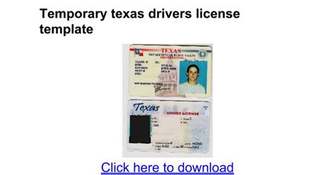 Temporary Texas Drivers License Template Temporary Texas Drivers