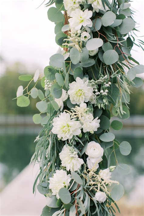 White And Green Garland Flower Arrangements Green Garland Flower