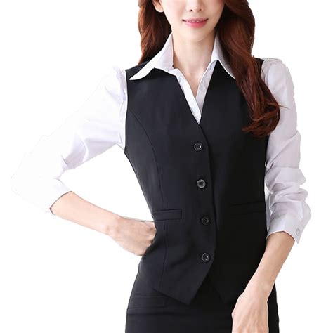 2015 Professional Womens Formal Vest Female Suit Waistcoat Office