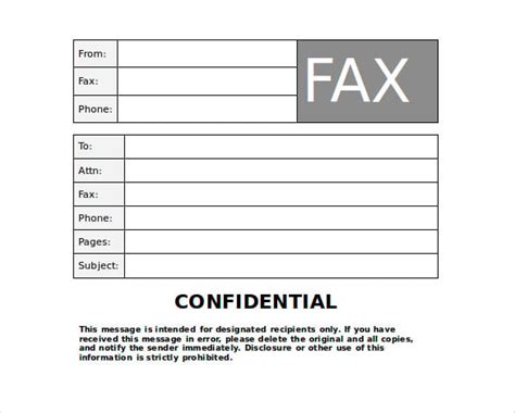 9 Confidential Fax Cover Sheet Templates Doc Pdf