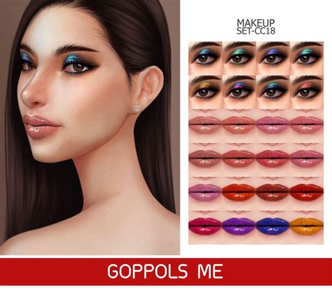 Gpme Gold Makeup Set Cc18 Makeup Set Gold Makeup Sims 4 Cc Makeup