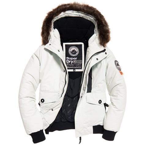 Superdry Superdry Flaxon Putty White Fur Trimmed Everest Bomber Jacket