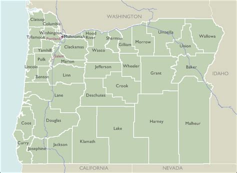 Oregon County Zip Code Wall Maps