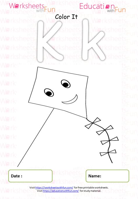 English Preschool Letter K Coloring Page