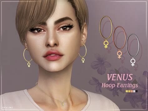 The Sims Resource Venus Hoop Earrings By Pralinesims • Sims 4 Downloads
