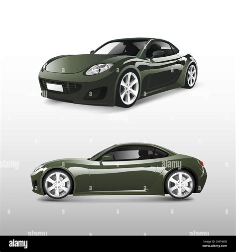 Green Sports Car Isolated On White Vector Stock Vector Image Art Alamy