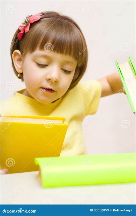 Child Playing With Books Stock Image Image Of Adorable 35650853