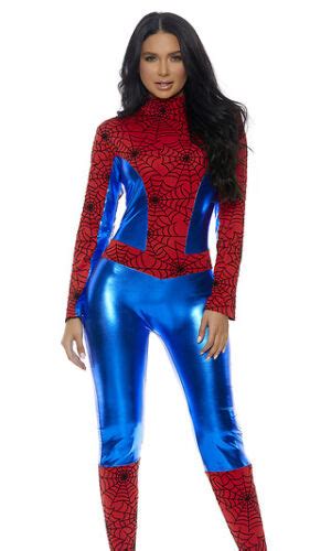 Forplay Sexy Perfect Sense Spiderman Catsuit Jumpsuit Red And Blue Costume 555107 Ebay