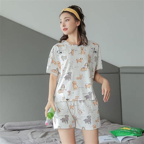 Yomrzl A641 New Arrival Cotton Summer Womens Pajama Set Daily Sleep