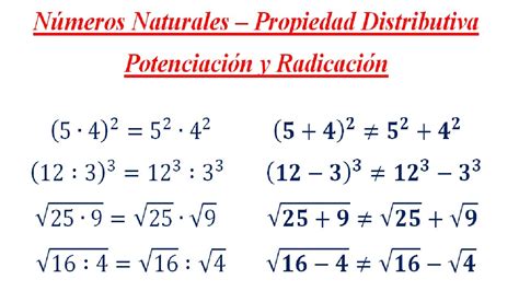 Números Naturales Potenciación y Radicación Propiedad Distributiva