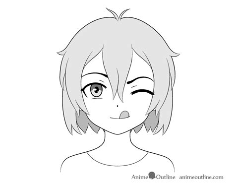 How To Draw Anime Tongue Out Face Step By Step Animeoutline
