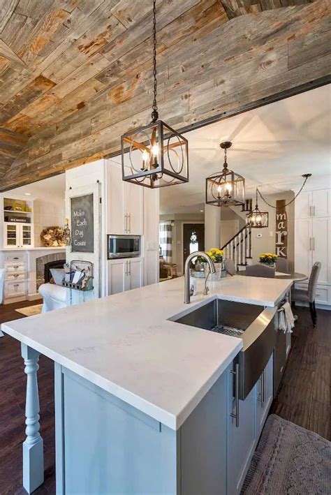 100 Rustic Farmhouse Lighting Ideas On A Budget (91 (With images) | Rustic kitchen, Kitchen ...