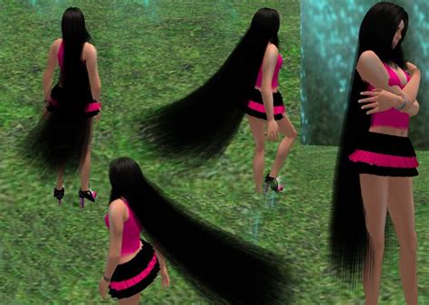 Second Life Marketplace Dy Straight Extra Long Hair Black