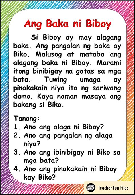 Pagsasanay Sa Pagbasa Grade 1 Filipino Pagbasa Grade 1 Panimulang