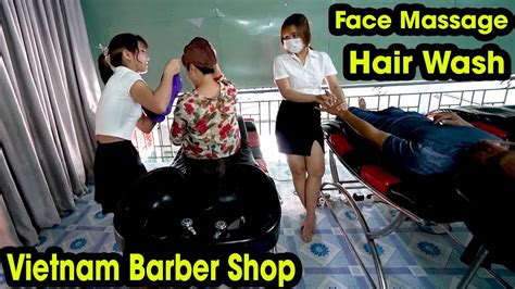 vietnam barber shop massage face and wash hair asmr in street ho chi minh city 2021 youtube