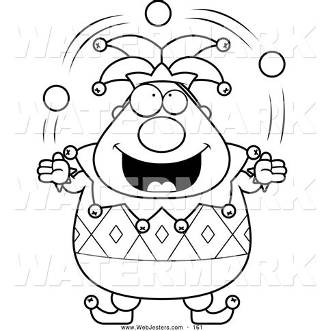 Mardi gras, the celebrations in relation to kings day is a popular coloring page item. Black and White Coloring Page of a Pudgy Jester Juggling ...