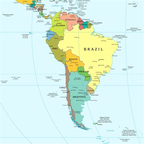 South America Large Political Map Large Political Map Of South America