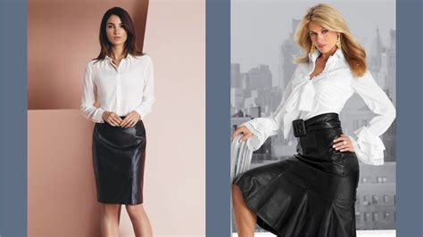 Shop over 1,500 top skirt and blouse and earn cash back all in one place. Leather Skirt White Blouse - YouTube
