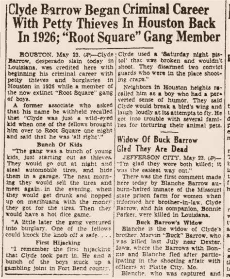 Clyde Barrow Newspaper Clipping Bonnie N Clyde Bonnie Clyde Bonnie